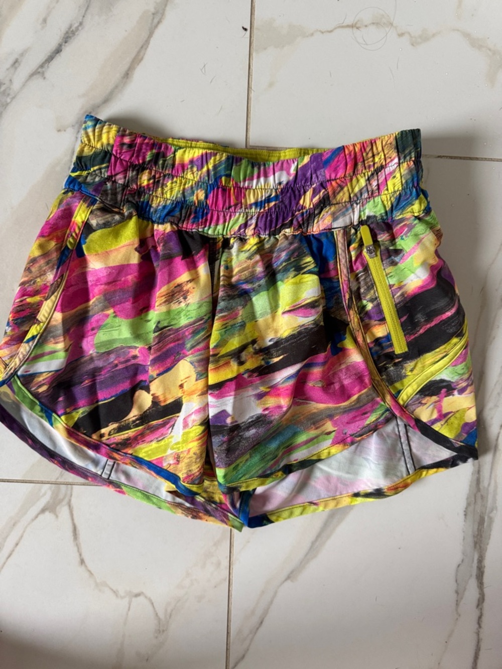 lululemon athletica Neon Abstract Print Running Shorts 3in track that